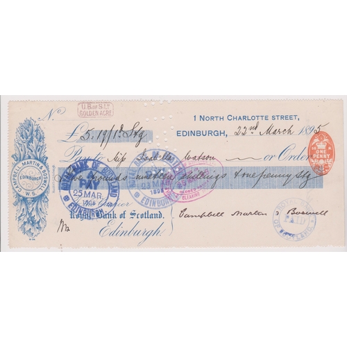 383 - Royal Bank of Scotland, Edinburgh (1 North Charlotte St) used order RO 3.11.94 blue on white printer... 