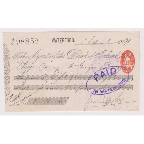 399 - Bank of Ireland, Waterford, used order RO 10.6.96 black on white