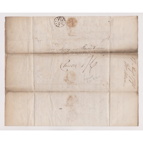 561 - Great Britain 1791 Postal history EL dated Clements Inn 17 Aug 1791 posted to Chester, London Penny ... 