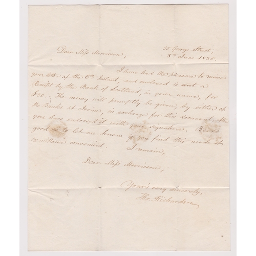 568 - Great Britain 1825 Postal History EL dated 8th June 1825 posted to Irvine. Manuscript 8 black 'Add 1... 