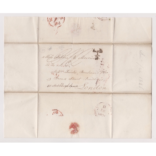 569 - Great Britain 1826 Postal History EL dated 4th Dec 1826 posted within London. 2 Line black 'Add 1/2 ... 