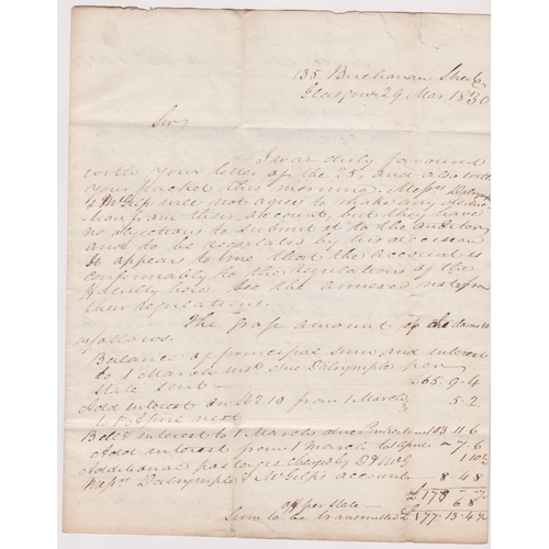 573 - Great Britain 1830 Postal History EL dated Glasgow 29 March 1830 posted to Edinburgh. Manuscript 7 b... 
