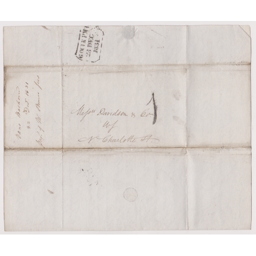 575 - Great Britain 1831 Postal History EL dated Edinburgh 22 Dec 1831, posted within Edinburgh. Manuscrip... 