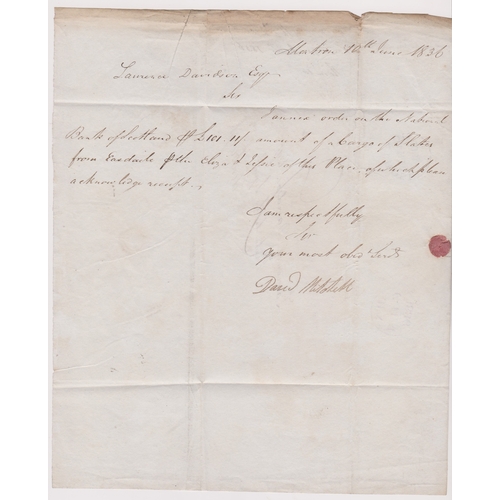 580 - Great Britain 1836 Postal History EL dated Montrose 10th June 1836, posted to Edinburgh. Manuscript ... 