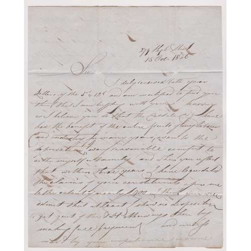 583 - Great Britain 1836 Postal History EL dated 15 Oct 1836, posted within Edinburgh. Manuscript 1 black ... 
