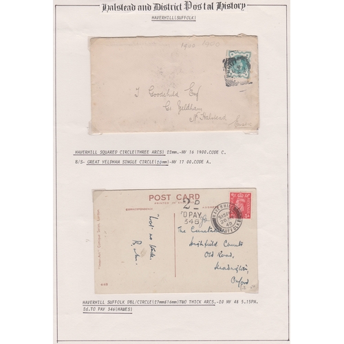588 - Great Britain 1858-1948 group of Ipswich and Haverhill cancelled items comprising of four envelopes,... 