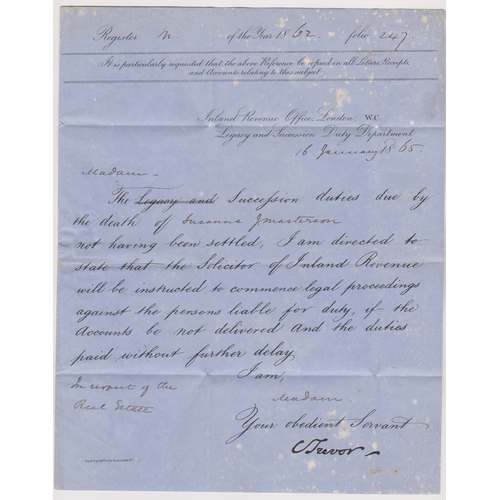 591 - Great Britain 1865 Postal History EL Inland Revenue final demand notice dated London WC. 16 Jan 1865... 