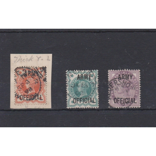 597 - Great Britain 1896-1901 Queen Victoria Army Official optd SG 041 used 1/d vermillion, 042 used 1/2d ... 