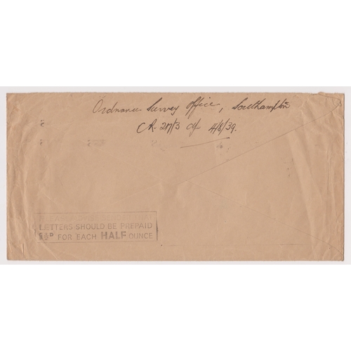 619 - Great Britain OHMS envelope cancelled with Southampton Machine Slogan cancel posted to O.C. Air HQ R... 