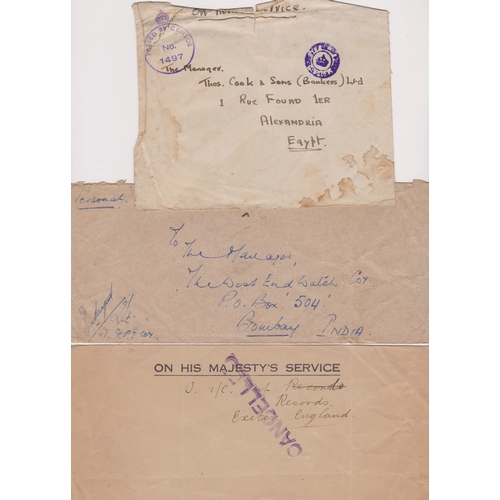 620 - British Forces Iraq 1943-45 x3 envelopes sent post free.