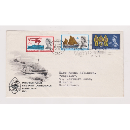 632 - Great Britain 1963 Lifeboat Conference, non phosphor set on LLC FDC with Edinburgh Conf Slogan h/s, ... 
