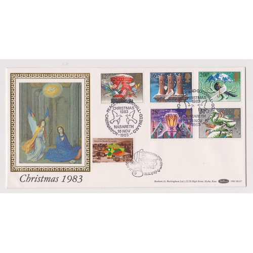643 - Great Britain 1983 (16 Nov) Christmas set on Benham Gold FDC, Nazareth handstamp doubled with Israel... 