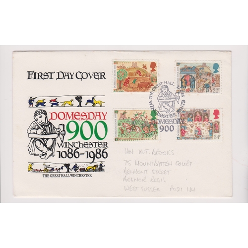 651 - Great Britain 1986 (17 June) Medieval Life set on Official Winchester Great Hall FDC with h/s (BFDC1... 
