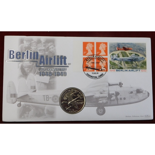 655 - Great Britain 1999 50th anniv of the Berlin airlift group of four limited edition Benham covers with... 
