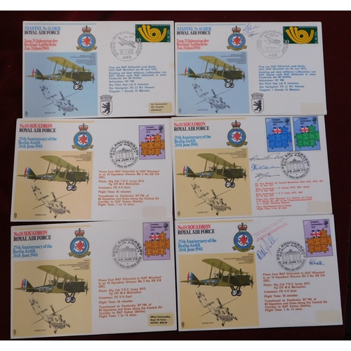 659 - Great Britain 1973 group of 6 RAF Museum covers 18 Squadron, 25th anniv of Berlin airlift cancelled ... 