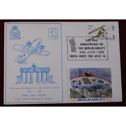 661 - Great Britain 1968-1998 group of (9) Berlin airlift anniv postal  items with a variety of anniv cach... 