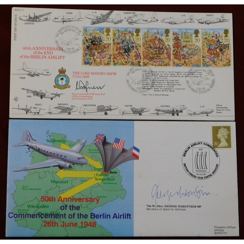 661 - Great Britain 1968-1998 group of (9) Berlin airlift anniv postal  items with a variety of anniv cach... 