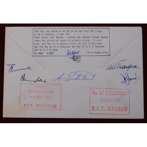 664 - Great Britain 1972-1985 Group of 10 RAF Museum Royal Air Force Squadron flown covers most signed can... 