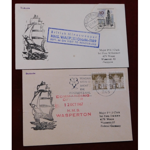 665 - Great Britain Royal Navy covers 4 ships visit covers x2 1966 visit of HMS Wasperton to Germany, 1984... 