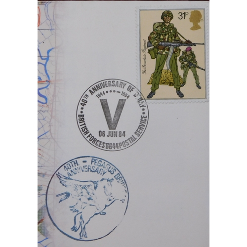 671 - Great Britain 1984 40th anniv of D Day, 2 covers showing 6th Airborne Division Assault into Normandy... 