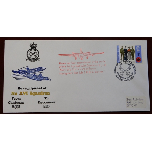 674 - Great Britain RAF Philatelic Club Germany postal history group of 12 flown and many signed relating ... 