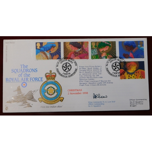 675 - Great Britain RAF Association flown covers group of 5 flown and signed covers each with a Squadron b... 