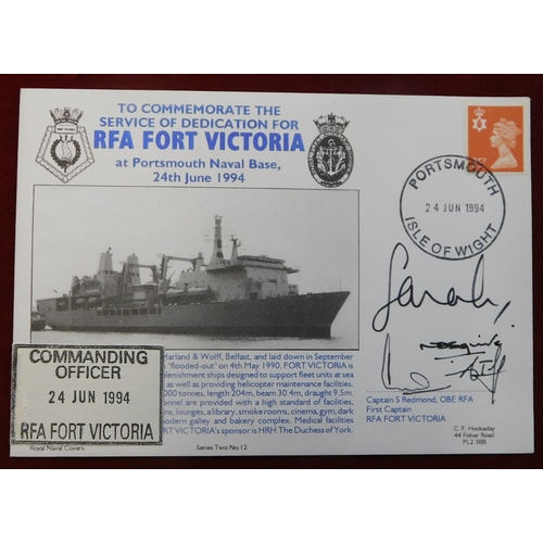 678 - Great Britain Royal Navy covers 1993-98, 3 relating to RFA Fort Victoria support vessel