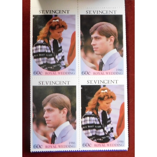 681 - Great Britain 1986 Royal Wedding Sarah and Andrew group, Daily Mirror souvenir folder with 10 u/m $1... 