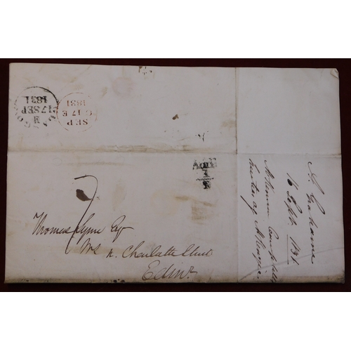 576 - Great Britain 1831 Postal History EL dated Glasgow 16 Sept 1831, posted to Edinburgh. Manuscript 7, ... 