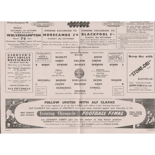 47 - Programme Manchester United v Newcastle United Charity Shield at Old Trafford 24th September 1951. G... 