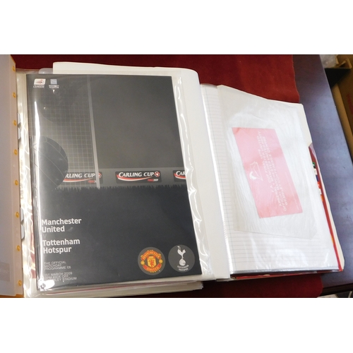 11 - Three folders of Manchester United ephemera from the 1970s to the 2000s. A hospitality card at Wembl... 