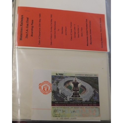 12 - A folder relating to the 1977 FA Cup Final Manchester United v Liverpool with 7 Press photos and fro... 