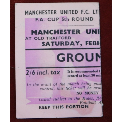 13 - Manchester United home tickets from the 1956/57 season v Manchester City (League), (scorers, folds),... 