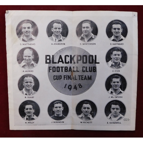 15 - Blackpool v Manchester United 1948 FA Cup Final. A magnificent selection of ephemera from the 1948 F... 