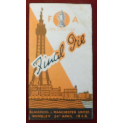 15 - Blackpool v Manchester United 1948 FA Cup Final. A magnificent selection of ephemera from the 1948 F... 