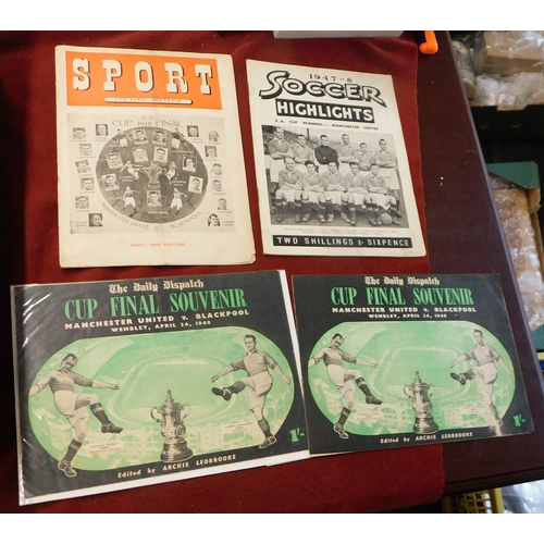 15 - Blackpool v Manchester United 1948 FA Cup Final. A magnificent selection of ephemera from the 1948 F... 