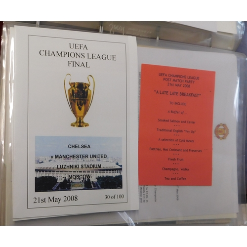 17 - A binder of items chronicling Manchester United's Champions League victory over Chelsea in Moscow on... 