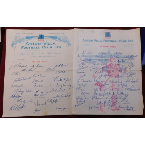 183 - A collection of 33 Football Clubs' headed notepaper from the 1950s with printed signatures of the pl... 