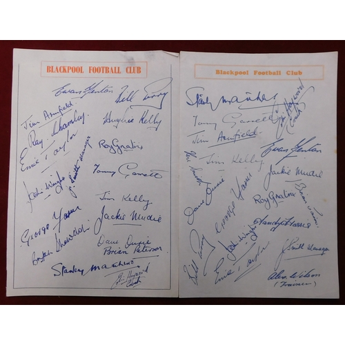 183 - A collection of 33 Football Clubs' headed notepaper from the 1950s with printed signatures of the pl... 