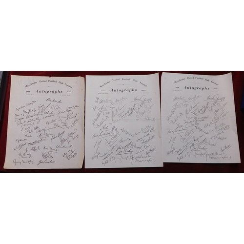 183 - A collection of 33 Football Clubs' headed notepaper from the 1950s with printed signatures of the pl... 