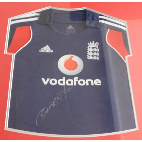 201 - Andrew Flintoff Framed, signed England one day shirt, 2005-06, nice example. Buyer collects