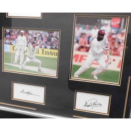 203 - Signed Cricket Photo, Viv Richard Hadlee framed,  this item comes with a full Certificate of Authent... 