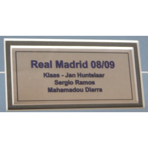 204 - Real Madrid, signed shirt framed, Huntelaar and Diarra, Ramos makes this one. Buyer collects