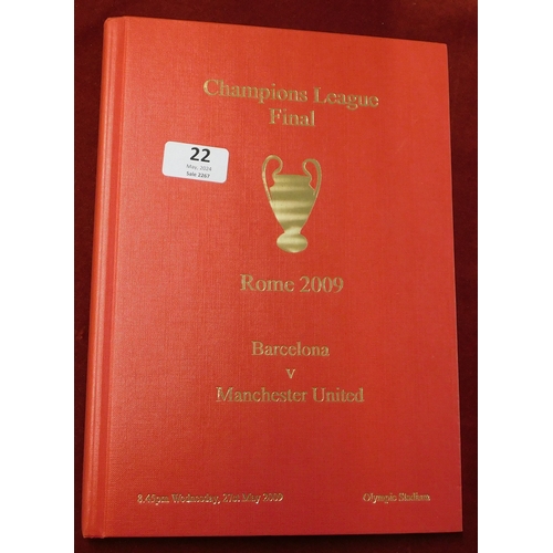 22 - Bound programme for the Manchester United v Barcelona Champions League Final in Rome 27th May 2009. ... 