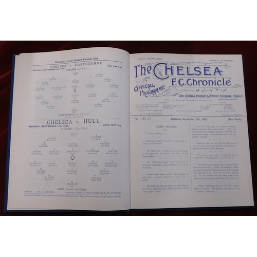 221 - Chelsea 1905-1914, Chelsea F.C. Chronicle, Bound volumes (7) including: 1905-06, 1906-07, 1907-08, 1... 