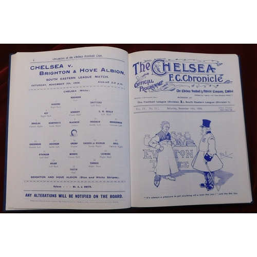 221 - Chelsea 1905-1914, Chelsea F.C. Chronicle, Bound volumes (7) including: 1905-06, 1906-07, 1907-08, 1... 