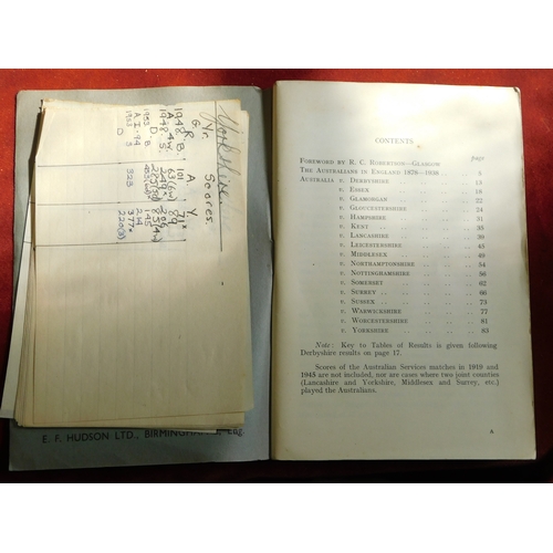 224 - Cricket by A.C. Maclaren 1906, cover detached & faults, Australia v The Counties (1878-1935) by Rex ... 