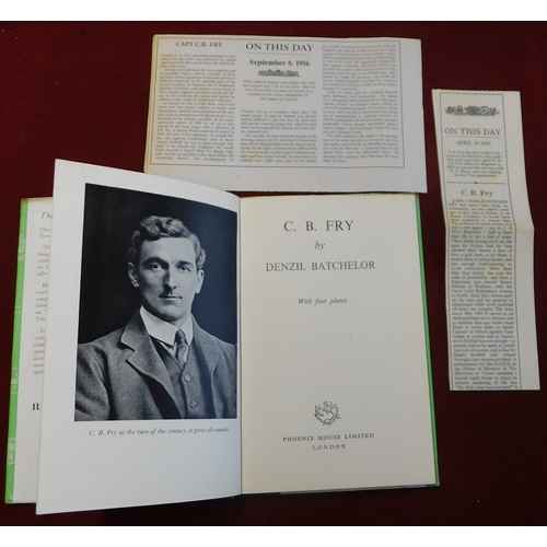 234 - Books (7) Cricketing Lives includes Maurice Tate, Plum Warner,  Len Hutton, C.B. Fry, Don Bradman, F... 