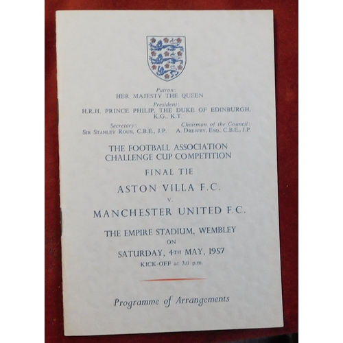 24 - FA Cup Final Aston Villa v Manchester United - a collection of 1957 ephemera from the Final played a... 