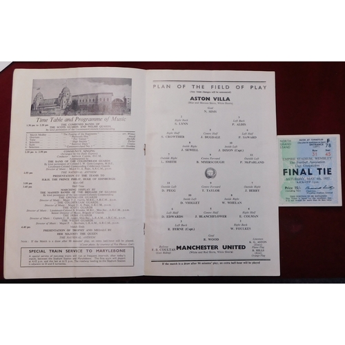 24 - FA Cup Final Aston Villa v Manchester United - a collection of 1957 ephemera from the Final played a... 